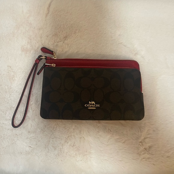 Double Zip Wallet In Signature Canvas COACH - Picture 2 of 3